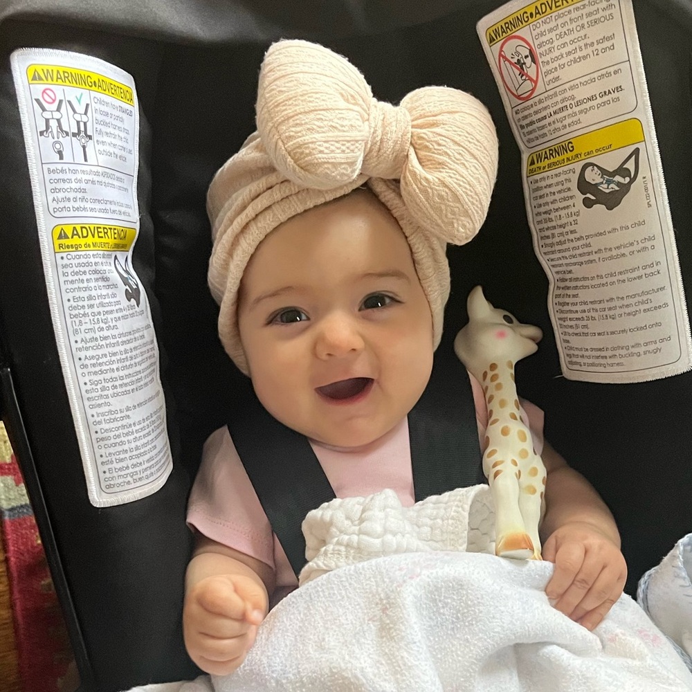Kids Bow Turban Hat Set - Cream and Red